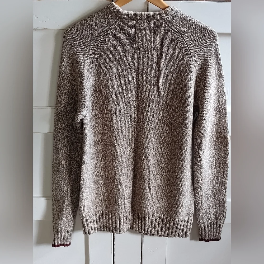 American Eagle Outfitters Men's Brown & Cream Crewneck Sweater | Medium - Picture 2 of 7
